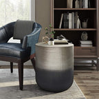 SIMPLIHOME Nova Boho 19 Inch Wide Metal Side Table in Silver Ombre, Fully Assembled, For the Living Room and Bedroom