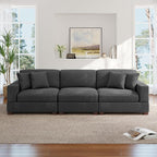 Modular Sectional Couches for Living Room, 118" Modern Upholstered 3-Seater Sofa Couche for Living Room Bedroom, Grey