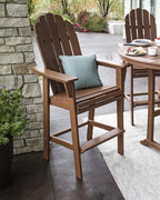 POLYWOOD® Vineyard Curveback Adirondack Bar Chair in Sunset Red