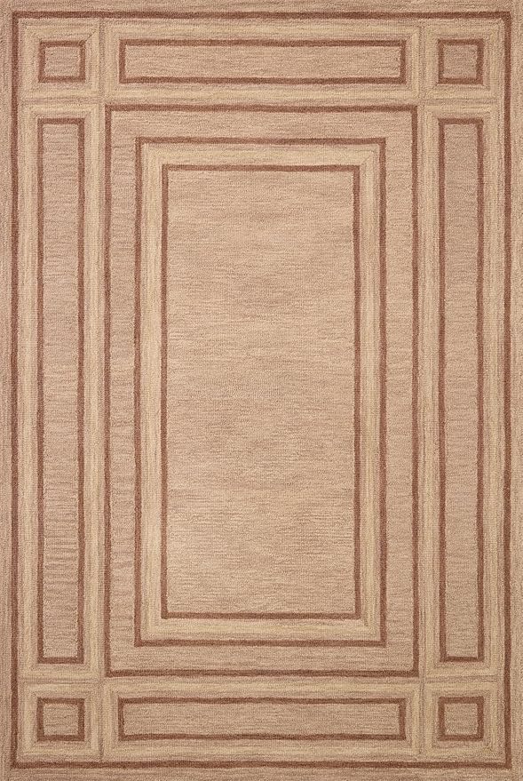 Loloi Chris Loves Julia Alfie Collection ALF-01 Blush/Rose 5'-0" x 7'-6" Area Rug Wool Neutral Living Bedroom Dining Carpet
