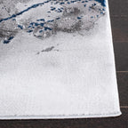 SAFAVIEH Craft Collection Area Rug - 6'7" x 9', Ivory Grey & Blue, Modern Abstract Design, Non-Shedding & Easy Care, Ideal for High Traffic Areas in Living Room, Bedroom (CFT877M)