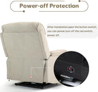 Power Lift Recliners Chairs for Elderly Adults Lay Flat Recliner with Heat & Massage, Wireless Charging Device, USB Ports, Cup Holder, Lumbar Pillow, 400Lbs（Grainy Fibric,Oatmeal）