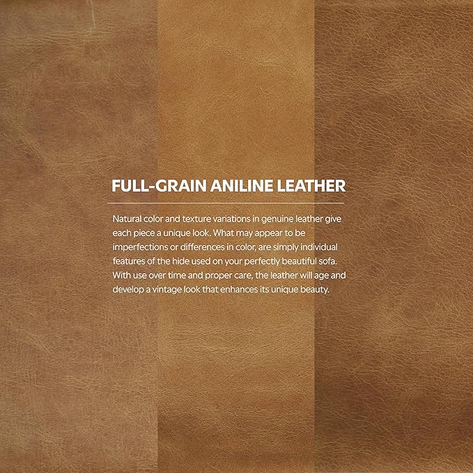 SIMPLIHOME Morrison 89-inch Wide Sofa in Sienna Top Grain Genuine Leather, Mid-Century Modern Design Couch for Living Room, Single Bench Cushion, 2 Back Cushions, 2 Bolster Pillows