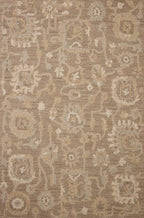 Loloi Chris Loves Julia Dorothea Collection DRT-01 Bark/Stone 2'-3" x 3'-9" Accent Rug Wool Neutral Floral Living Room Bedroom Carpet