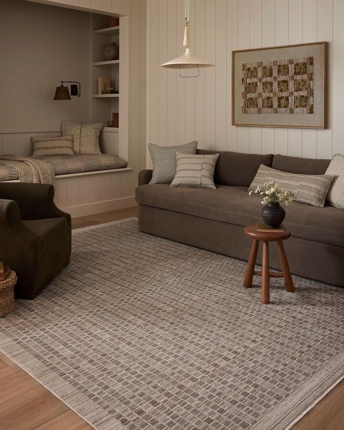 Loloi Amber Lewis Cali Collection CIL-02 Natural/Slate 9'-6" x 13', .25" Pile Height, Area Rug