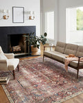 Loloi Chris Loves Julia Jules Collection JUL-01 Merlot/Multi 2'-6'' x 7'-6'', .13" Pile Height, Runner Rug