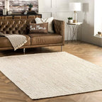 nuLOOM 5x8 Rigo Jute Hand Woven Area Rug, Off White, Solid Farmhouse Design, Natural Fiber, For Bedroom, Living Room, Dining Room, Hallway, Office, Kitchen, Entryway