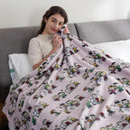 Berkshire Blanket Peanuts® VelvetLoft® Cute Character Snoopy Plush Blanket,Peanuts Laughing Robe Lilac,King 90 in x 108 in (Official Peanuts® Product)