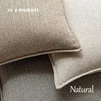 a moment Linen Pillow Covers Set of 2,Boho Farmhouse Throw Pillowcases Neutral Textured Decorative Covers for Couch Sofa, Soft Linen Blend Accent Case Cushion Living Room Home Decor 24"x24"Khaki