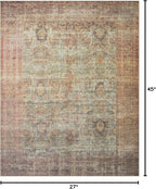 Loloi Amber Lewis Georgie Collection GER-03 Jade/Sunset 2'-3" x 3'-9", .19" Pile Height, Accent Rug