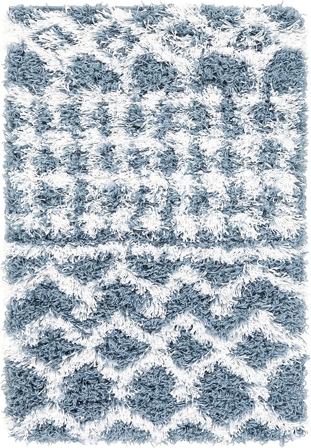 Livabliss Hapsburg Moroccan Shag Area Rug, 2' x 2'11", Denim