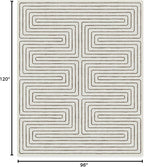 RUGGABLE x Jonathan Adler Machine Washable Modern Area Rug – Labyrinth Camel/Ivory 8x10, Stain-Resistant, Non-Slip – Large Rugs for Living Room, Bedroom, Hallway, Entryway & Office–with Standard Pad
