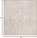 SAFAVIEH Reflection Collection Area Rug - 6'7" Square, Beige & Cream, Non-Shedding & Easy Cleaning, Ideal for Living Room, Bedroom (RFT668A)