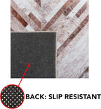 SAFAVIEH Washable Rug Faux Hide Collection - 3' x 5', Beige & Brown, Slip Resistant, Western Rustic Decor, Printed Pattern, Ideal for Living Room, Kitchen, Foyer, Bedroom (FAH526A)