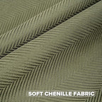 FUTEI Moss Green Chenille Throw Pillow Covers 26x26 Inch Set of 2,Soft Wide Chevron Textured Euro Pillow Shams,Farmhouse Home Decor for Couch Bed Living Room