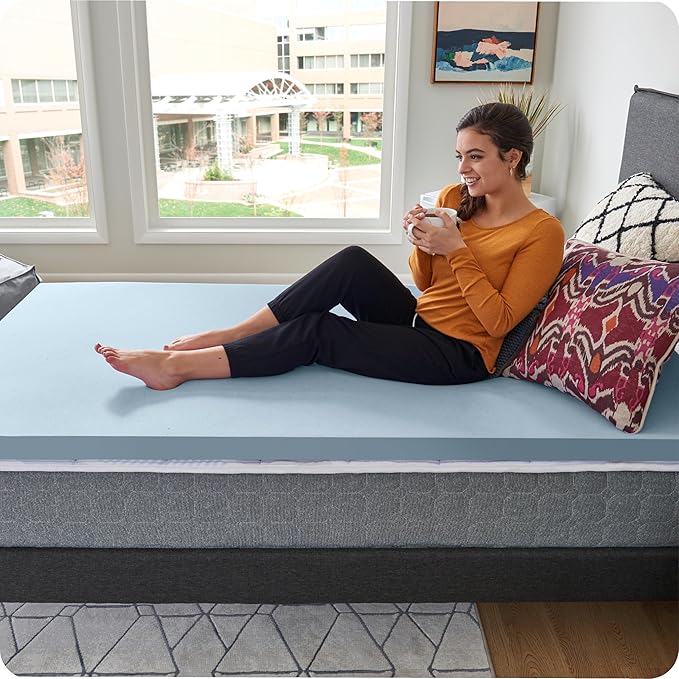 Sealy Dreamlife 1.5” Gel Memory Foam Queen Mattress Topper with SealyComfort Gel Foam, 1 Year Limited Warranty, Made in The USA