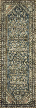 Loloi Magnolia Home by Joanna Gaines Banks Collection BAN-02 Denim/Clay 7'-6" x 9'-6", .13" Pile Height, Machine Washable, Area Rug
