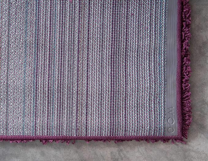Unique Loom Solid Shag Collection Area Rug (6' 1" x 9' Rectangle, Eggplant Purple)