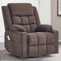 Swivel Rocker Recliner Chair for Adults with Massage and Heat, Cup Holders and Side Pockets, Glider Rocking Reclining Single Sofa Chair for Living Room (Cocoa)