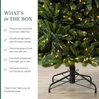 Balsam Hill 4.5ft Pre-Lit Classic Blue Spruce - Artificial Christmas Tree with 886+ Tips, 300 Clear LED Lights, Easy Plug Technology & Premium Stand for Indoor Holiday Decorating