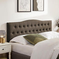 Tufted Upholstered Headboard Queen Size, Sturdy and Durable Solid Wood Bed headboard, Fabric Headboard Adjustable Height from 37” to 51”, Button Diamond Design Head Board, Chocolate