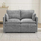 55" Cloud Modular Loveseat Sofa with Storage, Modern Upholstered Sofa Couch Small Love Seat，2 Seater Chenille Comfy Sectional Sofa with Armrests for Living Room, Small Space, Light Grey