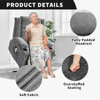 Large Power Lift Recliner Chair for Elderly Wide Electric Lift Chair with Massage and Heat for Big and Tall Adults Reclining Sofa Chair with Remote Control, Cup Holders, Side Pockets, USB Port, Gray