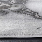 SAFAVIEH Craft Collection Area Rug - 6'7" Round, Grey & Silver, Modern Abstract Design, Non-Shedding & Easy Care, Ideal for High Traffic Areas in Living Room, Bedroom (CFT877G)