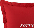 kate spade new york, Sorry Reversible Decorative Pillow for Bed or Sofa, Cotton and Linen Cover Throw Pillow, 18 x 18, Red