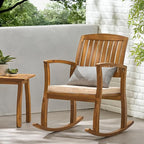 Christopher Knight Home Selma Acacia Rocking Chair with Cushion, Teak Finish