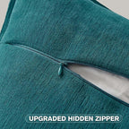 FUTEI Teal Chenille Throw Pillow Covers 26x26 Inch Set of 2,Edges Double-Stitched Euro Pillow Shams,Modern Home Decor for Couch Living Room