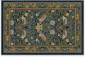 RUGGABLE x Morris & Co Machine Washable Area Rug – Strawberry Thief Indigo 2x3, Stain-Resistant, Non-Slip – Small Rugs for Living Room, Bedroom, Hallway, Entryway & Bathroom–with Cushioned Pad