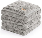 UGG Faux Fur King Size Blanket, Double-Sided Warm Cozy Blanket, Extra Large Throw for Sofa, Bedding for California King Size Bed, Cute Room Decor, 110" x 90", Seal Grey (Adalee)