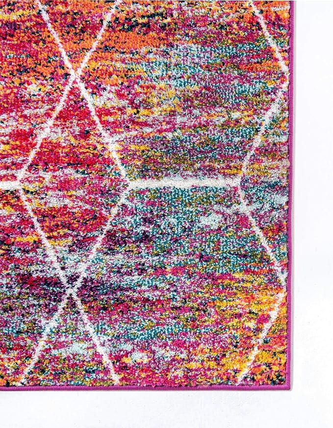 Unique Loom Trellis Frieze Collection Area Rug - Geometric (8' x 11', Multi/ Ivory)