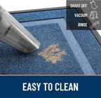 OLANLY Front Door Mat Indoor Outdoor Entrance, Waterproof All-Season, All-Weather Doormat, Sturdy Natural Rubber, Fade Resistant, Low Profile, Easy Clean Patio Porch Entryway Mat, 35x23, Light Blue