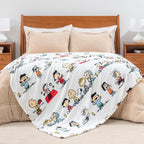 Berkshire Blanket Peanuts® VelvetLoft® Cute Character Snoopy Plush Blanket,Peanuts Stripe Multi,Twin 60 in x 90 in (Official Peanuts® Product)