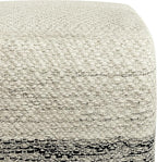 SIMPLIHOME Macie Boho Square Woven Outdoor/ Indoor Pouf in Grey and White Recycled PET Polyester for the Living Room, Bedroom and Kids Room