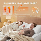 Bedsure Heated Mattress Pad Queen - Bed Warmer with Memory & Preheat Functions, 12-Hour Auto Off & 10 Heat Settings, Dual Controllers, Fast Heating, Brushed Electric Mattress Pad Queen, 60"x80"