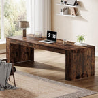 Tribesigns 79-Inch Extra Long Desk, Two Person Double Desk for Home Office, Wooden Long Computer Desk Writing Table for Office, Vintage Brown