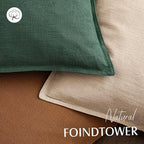 Foindtower Set of 2, Decorative Linen Soild Throw Pillow Covers Soft Accent Euro Cushion Case Farmhouse Neutral Pillowcase for Chair Couch Sofa Bedroom Living Room Home Decor 22 x 22 Inch Pine Green