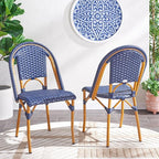 SAFAVIEH Outdoor Collection California Bistro Navy Side Chair Set of 2 (Fully Assembled)