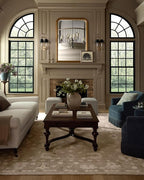 Loloi Chris Loves Julia Dorothea Collection DRT-02 Khaki/Dove 9'-3" x 13' Area Rug Wool Neutral Floral Living Room Bedroom Carpet