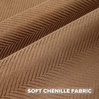 FUTEI Rust Chenille Throw Pillow Covers 16x16 Inch Set of 2,Soft Wide Chevron Textured Cushion Case,Farmhouse Home Decor for Couch Bed Living Room