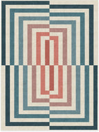 RUGGABLE x Jonathan Adler Washable Modern Area Rug – Op Art Teal 9x12, Stain-Resistant, Non-Slip – Large Machine Washable Rugs for Living Room, Bedroom, Hallway, Entryway & Office–with Standard Pad