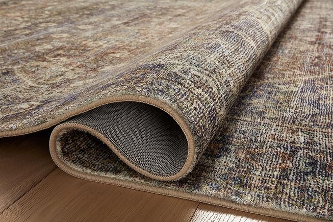 Loloi Amber Lewis Morgan Collection MOG-05 Spice/Lagoon 3'-6" x 5'-6" 38" Thick Accent Rug feat. CloudPile, Neutral, Room Décor, Vintage Inspired, Livingroom, Bedroom, Dining Area