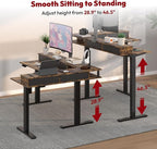 SANODESK L Shaped Standing Desk with 3 Drawers, Height Adjustable Stand up Desk, Corner Gaming Desk with Monitor Stand (Rustic Brown, 63"x47")