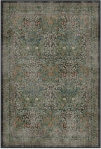RUGGABLE x Morris & Co Washable Area Rug – Blackthorn Forest Green 4x6, Stain-Resistant, Non-Slip – Medium Machine Washable Rugs for Living Room, Bedroom, Hallway, Entryway & Office–with Standard Pad