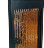 Alpine Corporation - Mirror Waterfall Fountain with Stones & Lights - Zen Indoor/Outdoor Decor for Office, Living Room, Patio, Entryway - 48 Inches (Bronze)