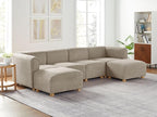 VANOMi Oversized Modular Sectional Sofa, U-Shaped Sectional Couches for Living Room, 6 Seats Modular Sofa with Reversible Chaises, Camel