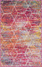 Unique Loom Trellis Frieze Collection Area Rug - Geometric (3' 3" x 5' 3", Multi/ Ivory)